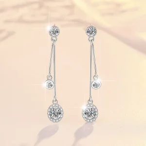 0.5CT Moissanite S925 Sterling Silver Fringe Dangle Earrings
