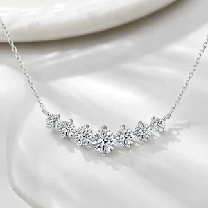 1.7 Carat V-Shaped Smile Moissanite Pendant Necklace