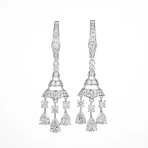 10K 14K 18K Gold Lab Grown Diamond E VS1 Dangle Earrings