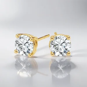 10K 14K 18K Solid Gold 0.5ct 1ct 2ct Lab-Grown Diamond Stud Earrings