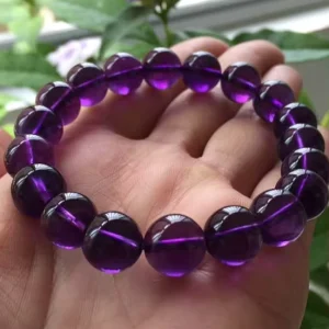 10mm Round Natural Amethyst Gemstone Bracelet