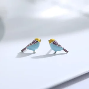 1188 925 Sterling Silver Bird Stud Earrings Small