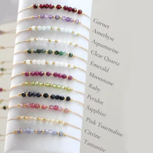 12-Month Birthstone Handmade Beaded Bracelet for Women