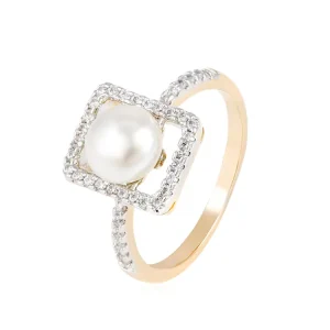 14037 Wedding Gemstone Pearl Ring