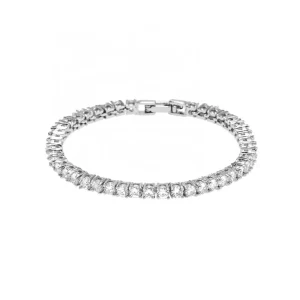 14K/18K Gold-Plated Zircon Tennis Chain Bracelet, 3mm/4mm, Women’s