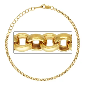 14K Gold-Filled Round Rolo Link Chain Bracelet for Women DIY Jewelry Making Permanent