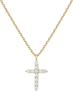 14K Gold Lab Grown Diamond Cross Pendant Necklace for Women and Men