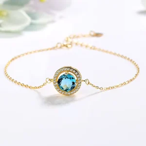 14K Gold Plated 925 Silver Zircon CZ Bracelet