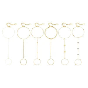 14K Gold-Plated Linked Chain Hand Harness Bracelet