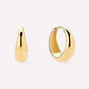 14K Gold Small Minimalist Hoop Earrings for Women, Custom Bulk