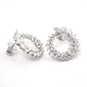 14K Solid Gold Diamond Moissanite Statement Earrings for Women