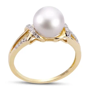 14K Yellow Gold Single Pearl Ring