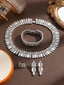 18K Gold-Plated Zircon Women’s Jewelry Set, Classic Vintage Style for Parties, Weddings, Engagements, and Anniversaries
