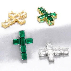 18K Cross Pendant for DIY Necklace Making