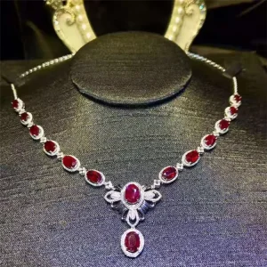 18K Gold 11.8ct Natural Unheated Pigeon Blood Red Ruby Pendant Necklace