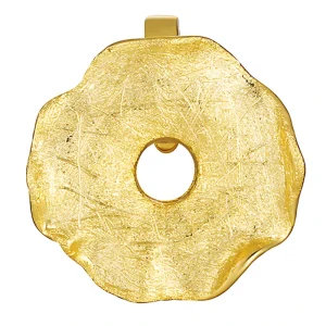 18K Gold Irregular Circle Pendant Charm for Women 925 Sterling Silver