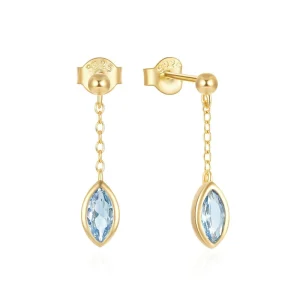 18K Gold Plated 925 Silver Cubic Zirconia Flower Stud Earrings Set
