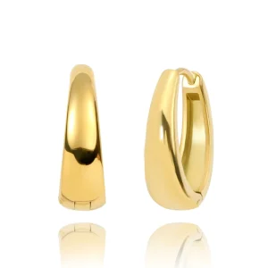 18K Gold Plated Hook Hoop Earrings Stainless Steel Eardrop Classic Zircon