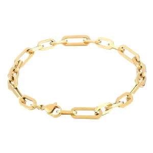 18K Gold Plated Stainless Steel Geometric Chain Bracelet