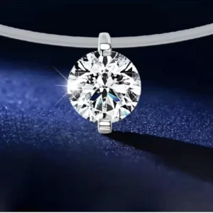 18K Gold Synthetic Lab Grown Round Brilliant Cut Diamond Pendants