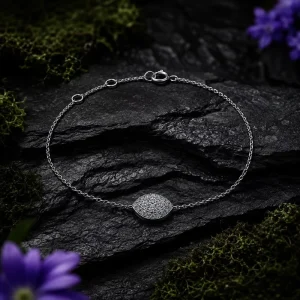 18K White Gold Floral Diamond Chain Bracelet 0.30CT Natural Marquise Diamond
