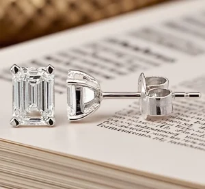 18K White Gold Lab-Grown Diamond Stud Earrings