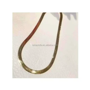 18K Yellow Gold Number Pattern Chain Necklace for Women