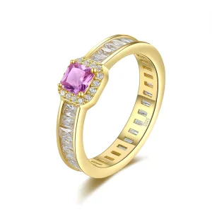 18k Gold Plated 925 Sterling Silver Cluster Baguette Crystal Diamond Rings for Women