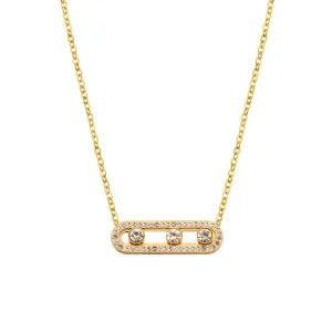 18k Gold Plated Necklaces Hollow Out Pendant Stainless Steel Geometric Necklace Gift Enhances Good Luck Jewelry