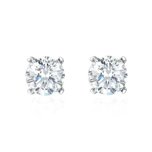 1ct FG VS Lab Grown Diamond Four-Prong Round Cut Stud Earrings
