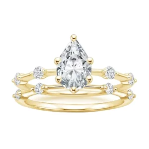 1ct Moissanite Stackable Hexagon Ring Set GRA Certified S925 Sterling Silver Wedding Rings