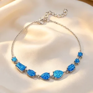 20+ Years Experience 3000m2 Factory Area Solid 925 Silver Multi Cut Opal Bracelet Women Fine Jewelry Custom