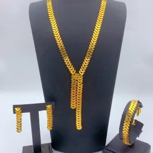 24K Gold Plated Alloy Jewelry Set, Wedding Necklaces for Women