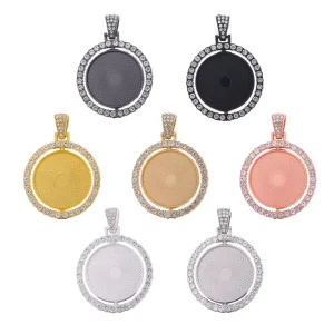 25mm Silver and Gold Round Pendant Charm