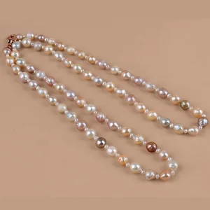 2A Mix Color Freshwater Pearl Necklace 11mm with 3mm Round Natural Loose White Pearls