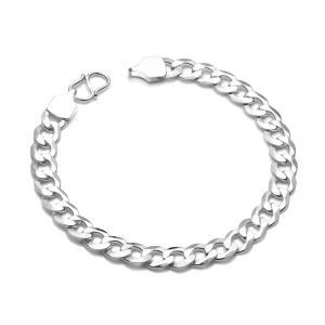 3/4/5/6/7mm Miami Cuban Link Bracelet 925 Sterling Silver Gold Plated