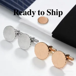 304 Stainless Steel Men’s Cufflinks, Anti-Tarnish, Waterproof