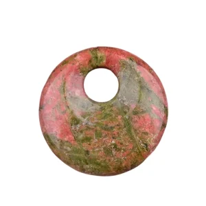 30MM Unakite Natural Stone Round Pendant Chakra Charms for Necklace Making