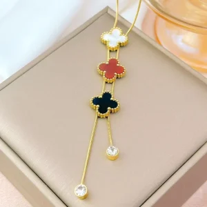 316L Stainless Steel Four-Leaf Clover Pendant Necklace