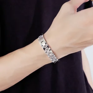 316L Stainless Steel Retro Chain Link Bracelet for Men, Anti-Tarnish, ALN25122845