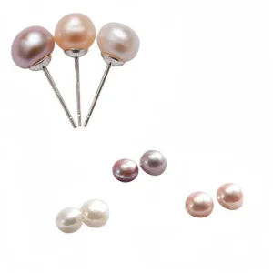 5A Grade S925 Sterling Silver Stud Earrings with Natural Pearls
