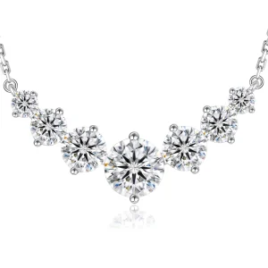 5CT 1.7CT Moissanite Pendant S925 Sterling Silver Chain Smile Lab-Created Diamond Heart Charm Necklace