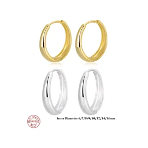 6-16mm Gold-Plated 925 Sterling Silver Huggie Hoop Earrings for Women