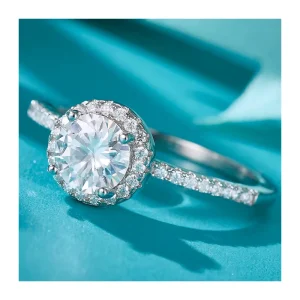 6MM VVS D Color Moissanite Diamond Ring with 925 Sterling Silver