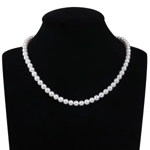 7-8mm Natural Near Round Freshwater Pearl Necklace