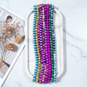 8mm Mix Color Crackle Glass & Lampwork Beads Round for DIY Jewelry Making Loose Crystal Eye Beads 8mm Size