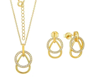 Custom Women’s 925 Sterling Silver Oval Earrings and Necklace Cubic Zirconia Jewelry Set, Women’s Gift