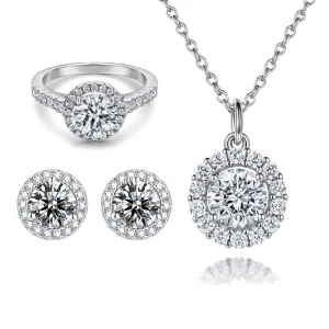Custom Logo 925 Sterling Silver Colorful Zircon Women’s Party Jewelry Set