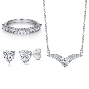 Custom Flower Blue Zircon 925 Sterling Silver Women’s Jewelry Set