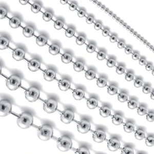 925 Silver Bead Chain Customized Stainless Steel Beaded Link Princess Cut Pendant Necklace